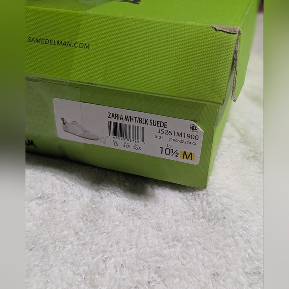 Sam Edelman Zaria Sneakers White Black Suede Lace Up Size 10.5M NIB - Picture 8 of 9